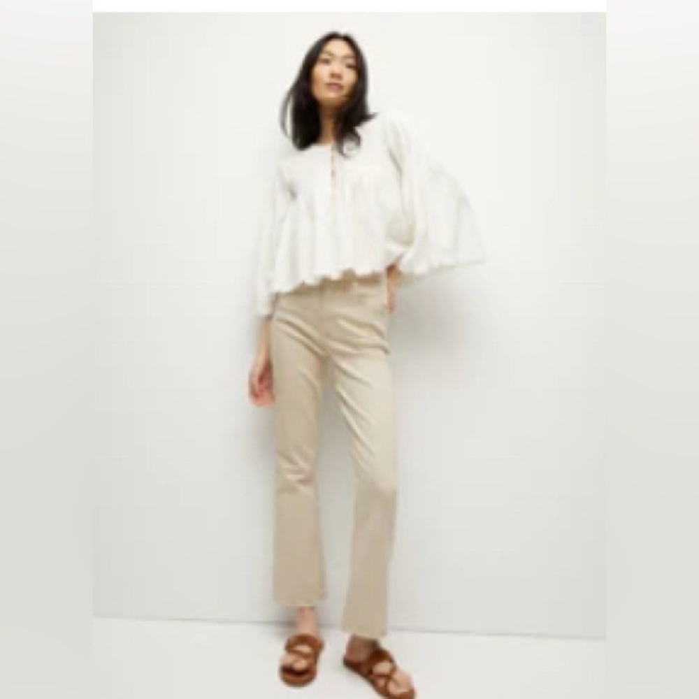 Veronica Beard Carolina Ankle Skinny Flare High Rise Jean in Stone Khaki 25 NWT